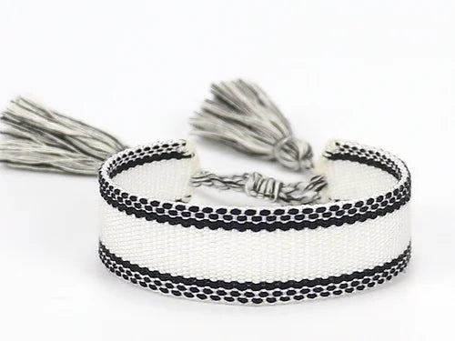 Canvas Friendship Bracelet - White-Pink Waters 