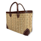 Oblong Straw Basket-Pink Waters 