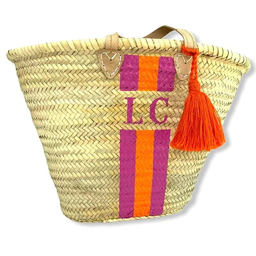 Personalised IBIZA Moroccan Basket-Pink Waters 