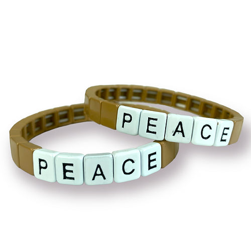 PEACE Tile Bracelet Collection-Pink Waters 