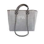 BYBLOS Grey Canvas Tote - Large Letters-Pink Waters 