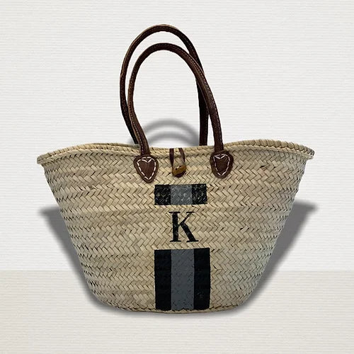 BORA BORA Monogrammed Basket-Pink Waters 
