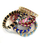 Chevron Stacking Enamel Bracelet - Pale Blue-Pink Waters 