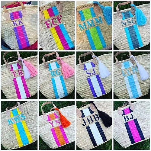 Personalised IBIZA Moroccan Basket-Pink Waters 