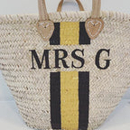 The 'MRS' Monogrammed Basket-Pink Waters 