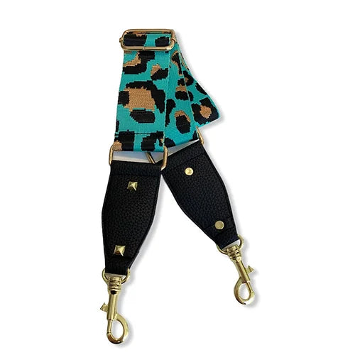 Animal Print Bag Strap - Turquoise-Pink Waters 