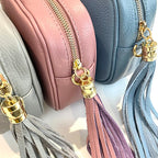 The 'Stella' Leather Crossbody - Grey-Pink Waters 