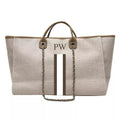 Large Weekend BYBLOS Monogrammed Brown Tote-Pink Waters 
