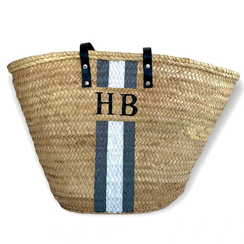 CAPRI Monogrammed Basket-Pink Waters 