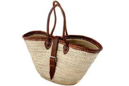 Leather Strap Basket - Pink Waters 