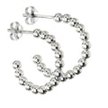 Ball Silver Hoop Earrings-Pink Waters 
