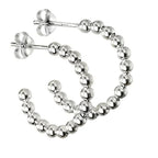 Ball Silver Hoop Earrings-Pink Waters 