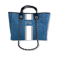 BYBLOS Monogrammed Denim Tote-Pink Waters 