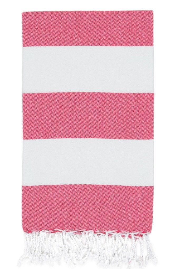 MONOGRAMMED BOLD Peshtemal-Pink Waters 
