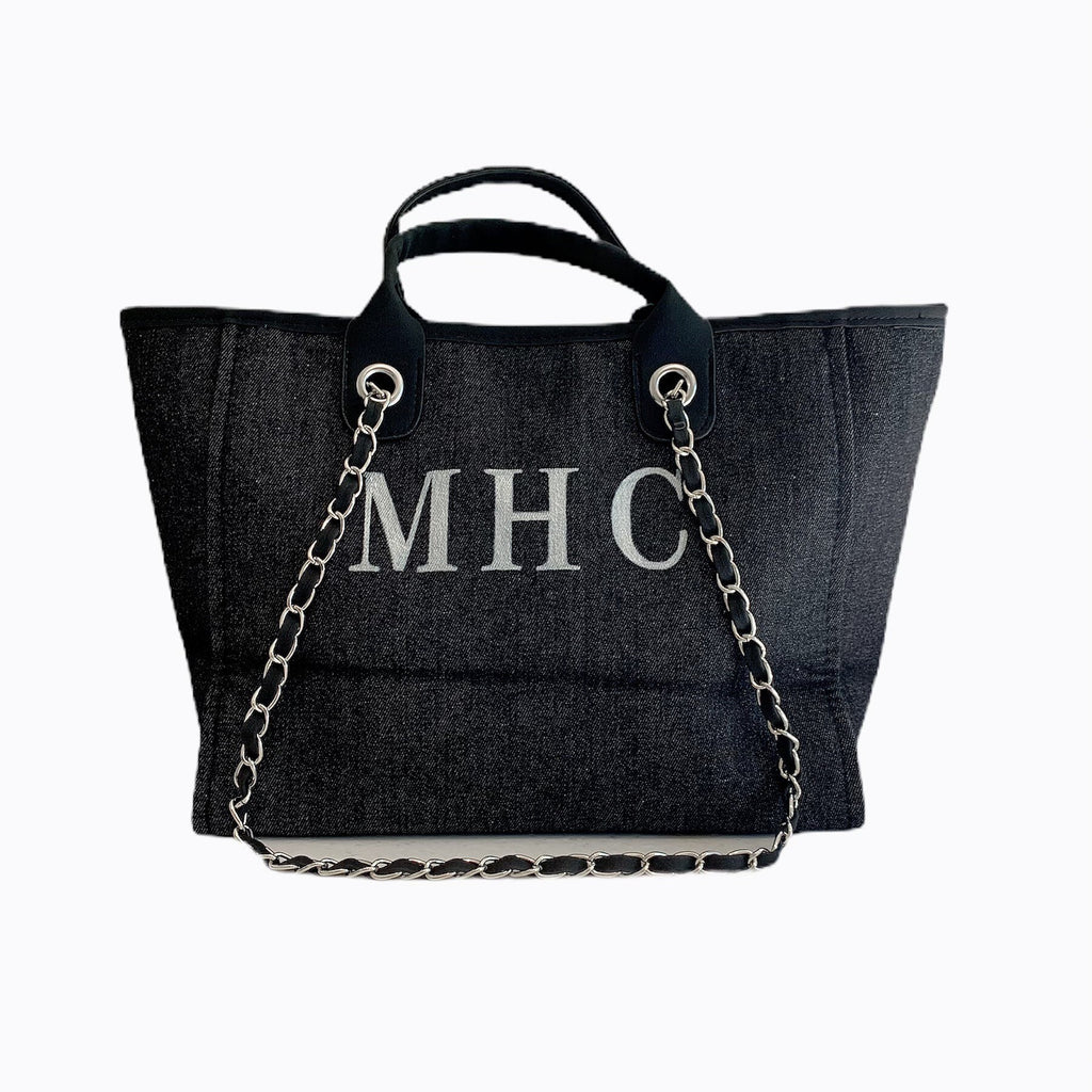 BYBLOS Personalised Canvas Tote (Large Letters)-Pink Waters 