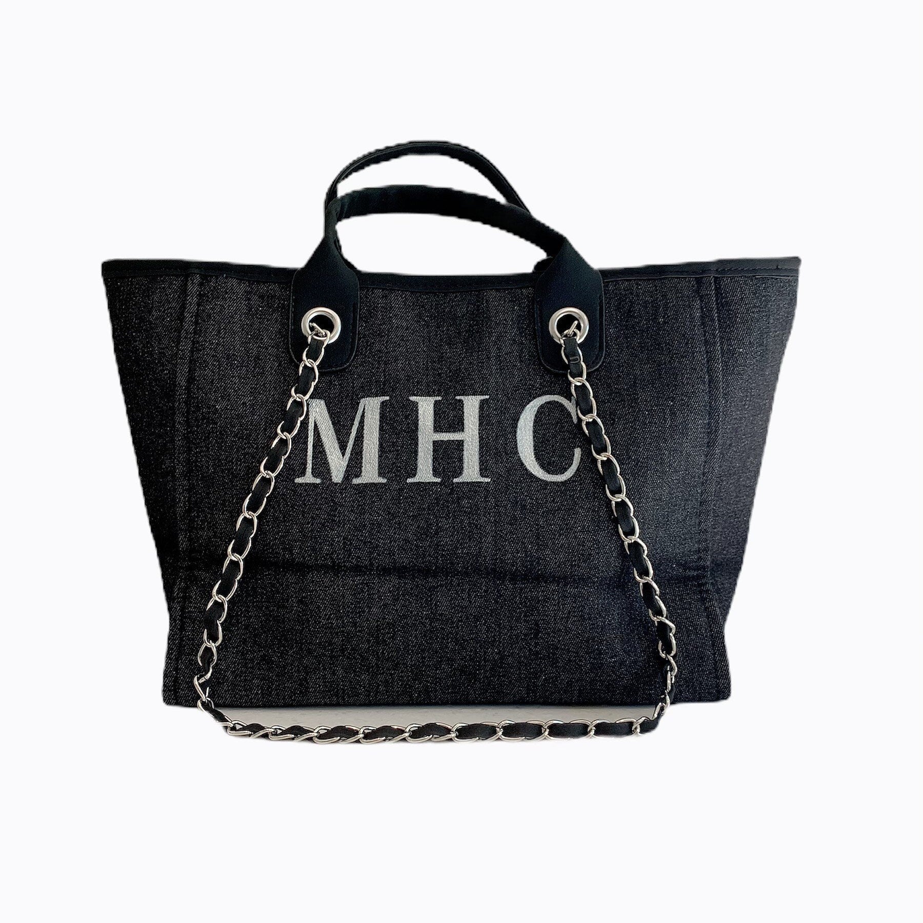 BYBLOS Personalised Canvas Tote (Large Letters)-Pink Waters 