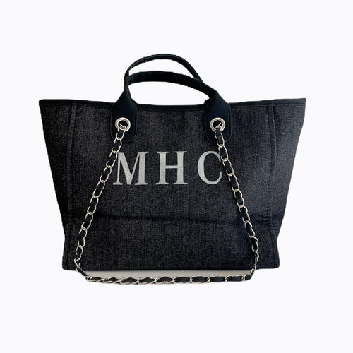 BYBLOS Personalised Canvas Tote (Large Letters)-Pink Waters 