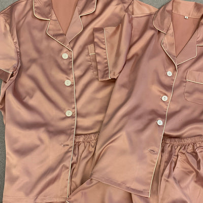 Personalised Satin Pyjamas 'Portia' Dusky Pink - Pink Waters 