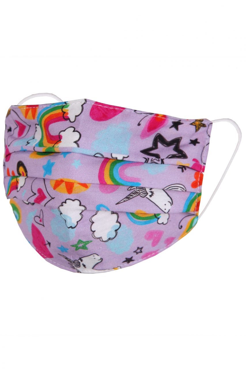 Children's Heart Face Mask. Age 2-10 - Pink Waters 