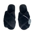 Fluffy Mule Slippers - Rainbow/Tie Dye Effect Faux Fur-Pink Waters 