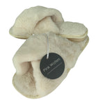 Fluffy Mule Slippers - Rainbow/Tie Dye Effect Faux Fur-Pink Waters 