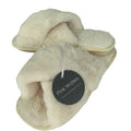 Fluffy Mule Slippers - White-Pink Waters 