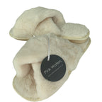 Fluffy Mule Slippers - White-Pink Waters 