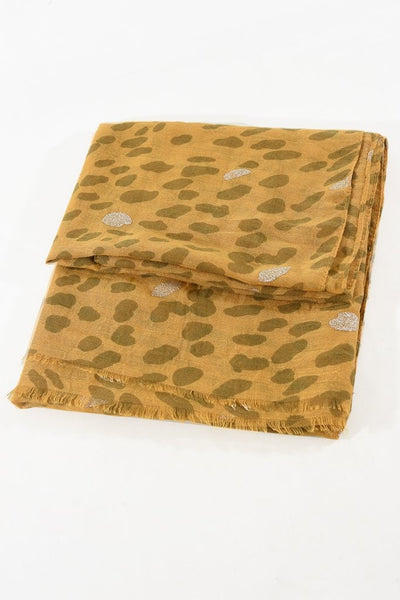 Leopard Scarf - Mustard/Silver - Pink Waters 