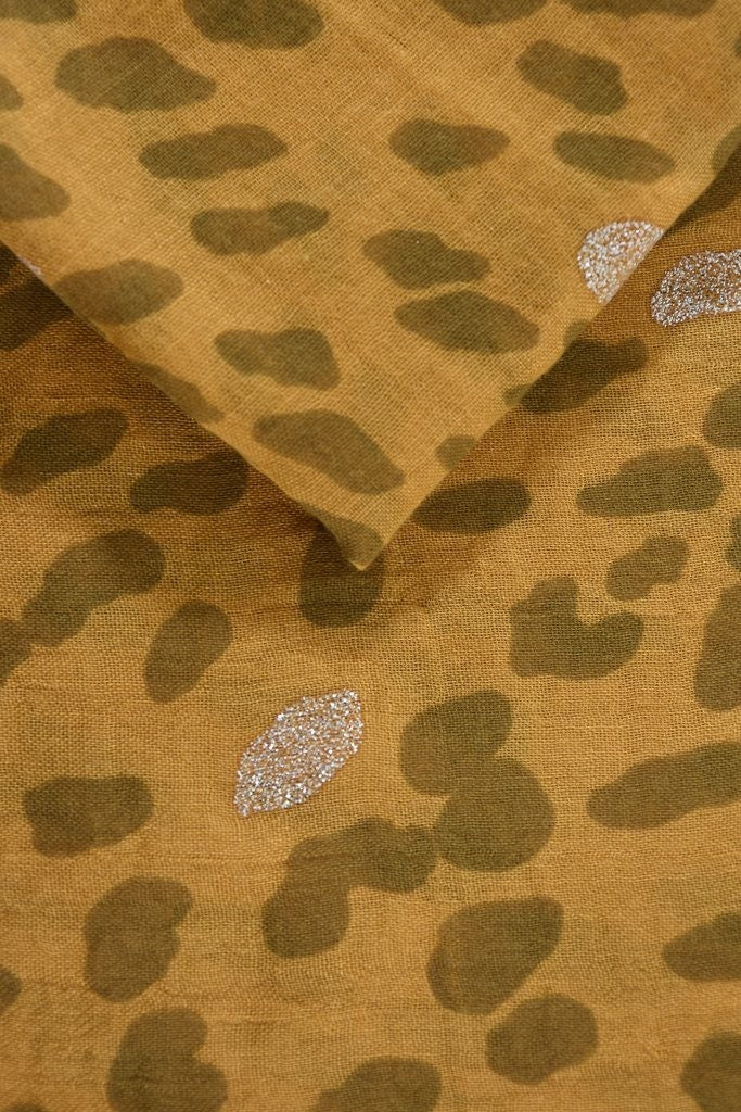 Leopard Scarf - Mustard/Silver - Pink Waters 