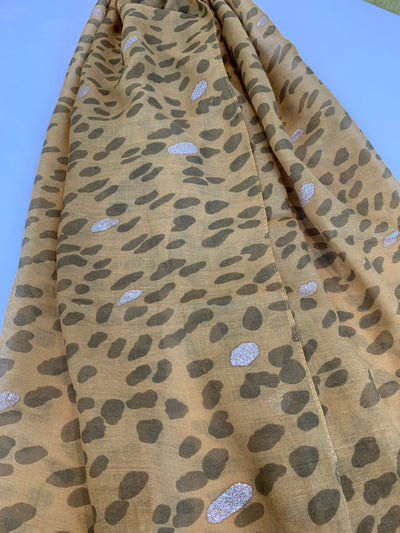 Leopard Scarf - Mustard/Silver - Pink Waters 