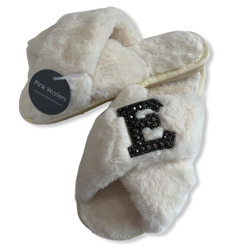 Faux Fur Personalised Fluffy Slippers - Pink Waters 