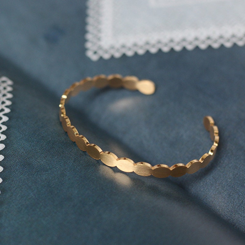 Steel Fashion Friendship Bangle - Gold - Pink Waters 
