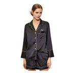 Satin Pyjamas Set 'ZARA' Black-Pink Waters 