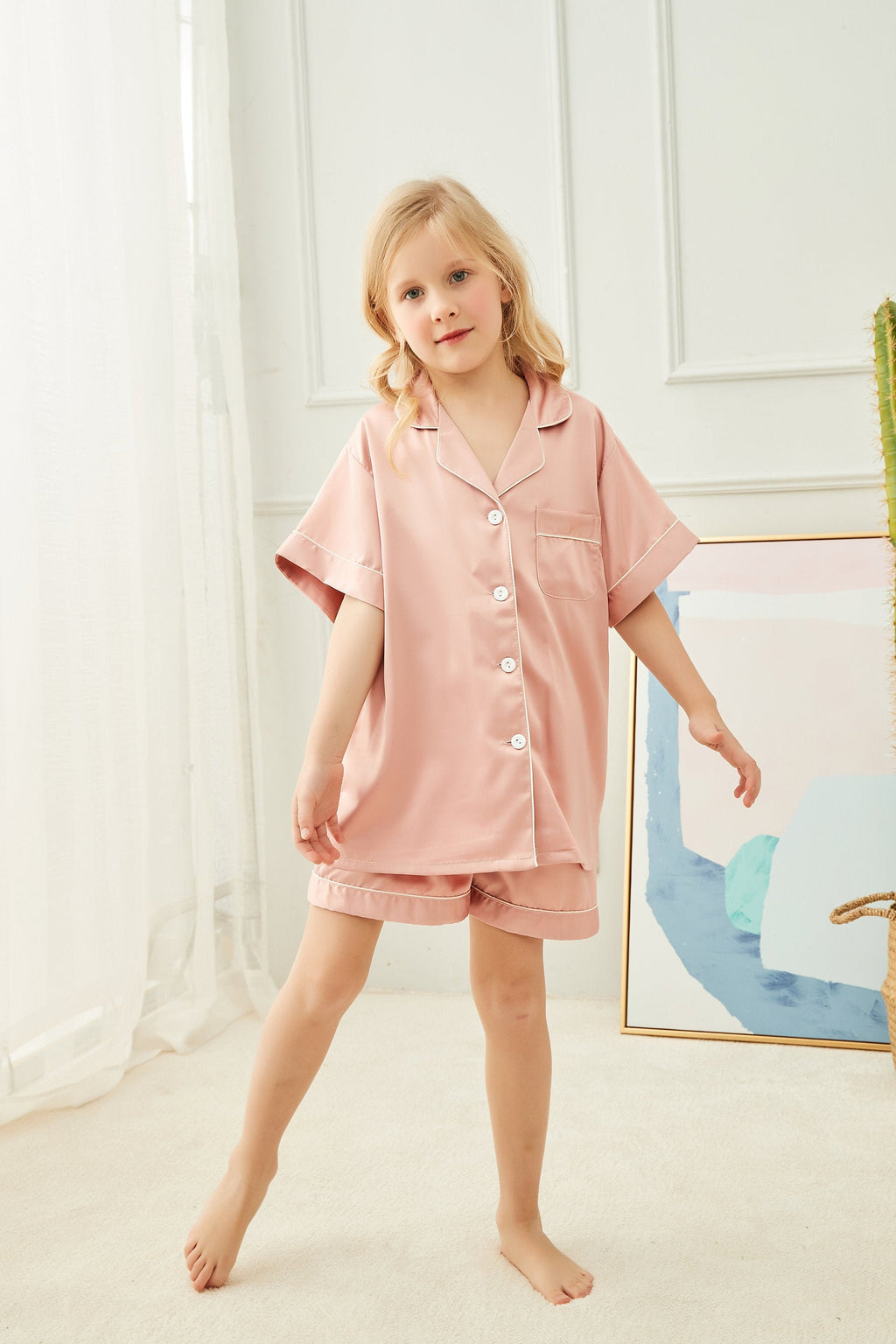 Children's Pyjama Set 'Portia' Dusky Pink-Pink Waters 