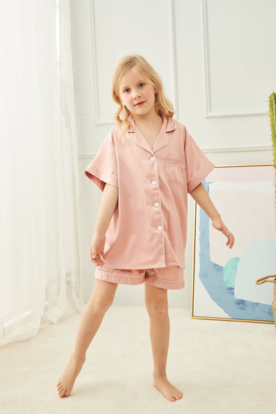 Children's Pyjama Set 'Portia' Dusky Pink - Pink Waters 