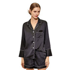 Satin Pyjamas Set 'ZARA' Black-Pink Waters 