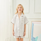 Personalised Children's Christmas Pyjama Set 'Portia' Silver Grey-Pink Waters 