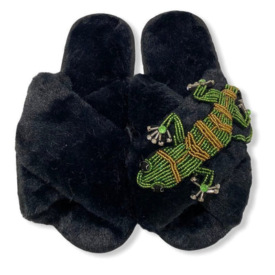 Geko Faux Fur Slippers - Pink Waters 