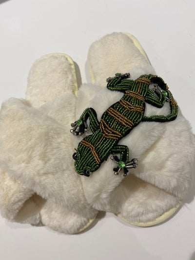 Geko Faux Fur Slippers - Pink Waters 