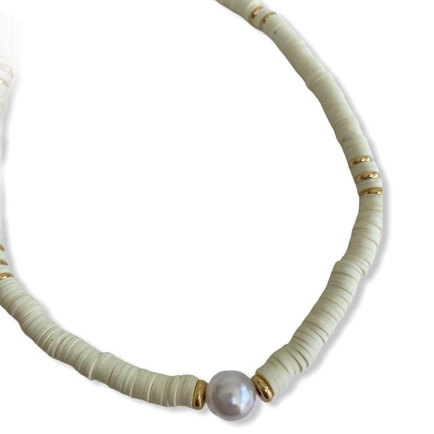 Boho Beaded Necklaces - White or Black - Pink Waters 