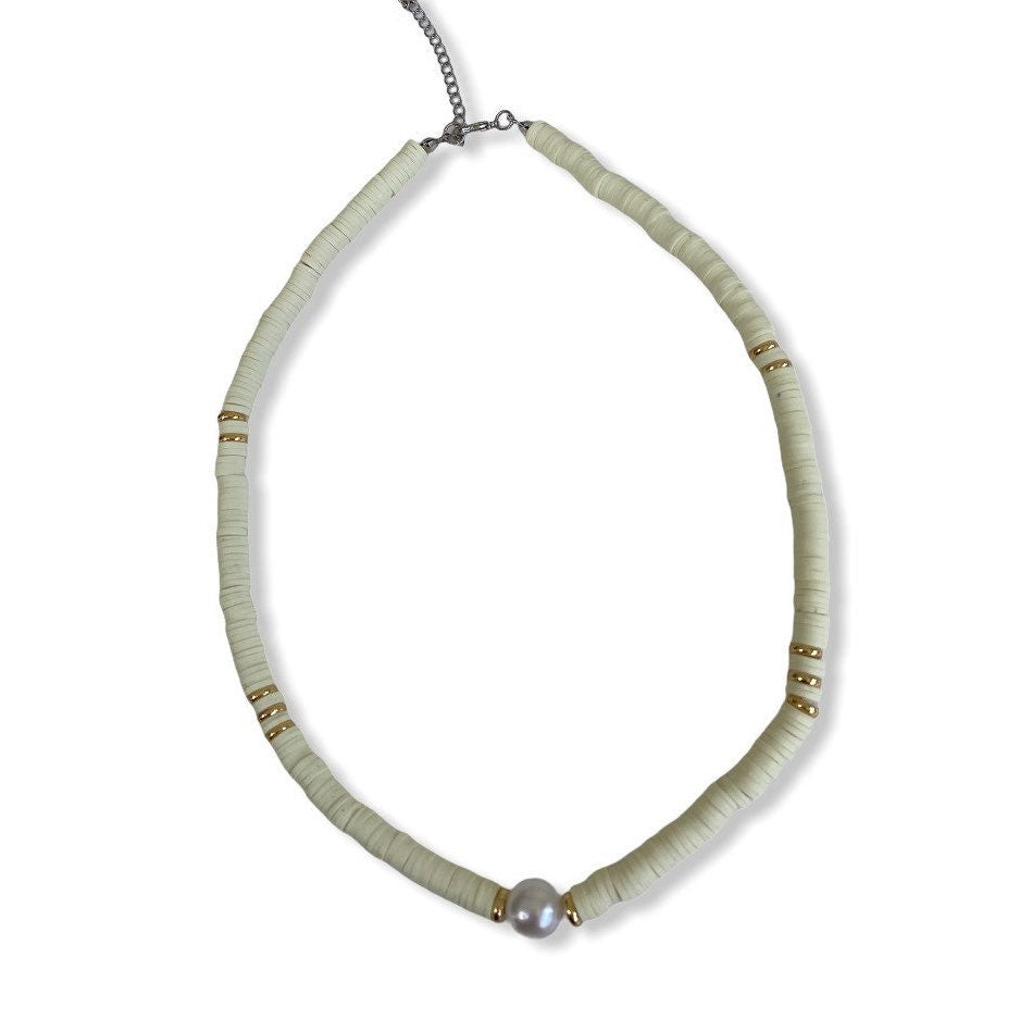 Boho Beaded Necklaces - White or Black-Pink Waters 