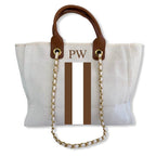 Monogrammed, Personalised Canvas Tote - Style 'Eden'-Pink Waters 
