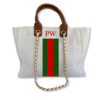 Monogrammed, Personalised Canvas Tote - Style 'Eden'-Pink Waters 