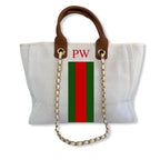 Monogrammed, Personalised Canvas Tote - Style 'Eden'-Pink Waters 