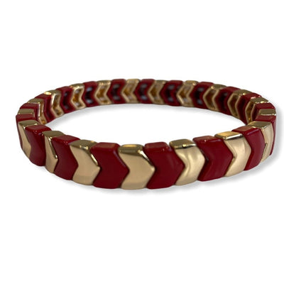 Enamel Chevron TILE Stacking Bracelet - Pink Waters 