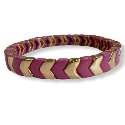 Enamel Chevron TILE Stacking Bracelet - Pink Waters 