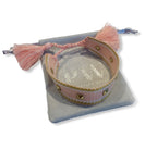 Canvas Studded Friendship Bracelet - Pink-Pink Waters 