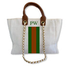 Monogrammed, Personalised Canvas Tote - Style 'Eden'-Pink Waters 