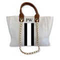 Monogrammed, Personalised Canvas Tote - Style 'Eden'-Pink Waters 
