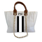 Monogrammed, Personalised Canvas Tote - Style 'Eden'-Pink Waters 